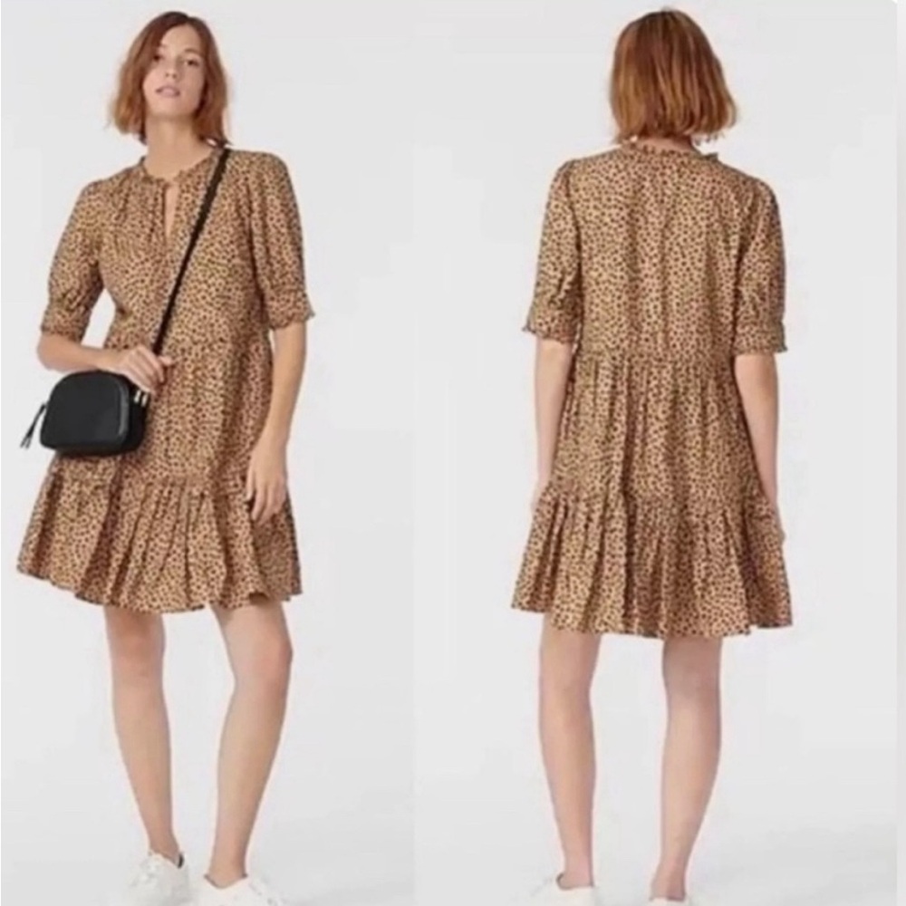 J. Crew Popover Cheetah Print Dress